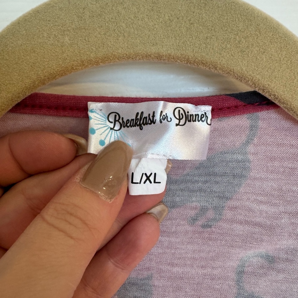 Chic Cat Patterned Robe - Deep Red - Picture 3 of 3